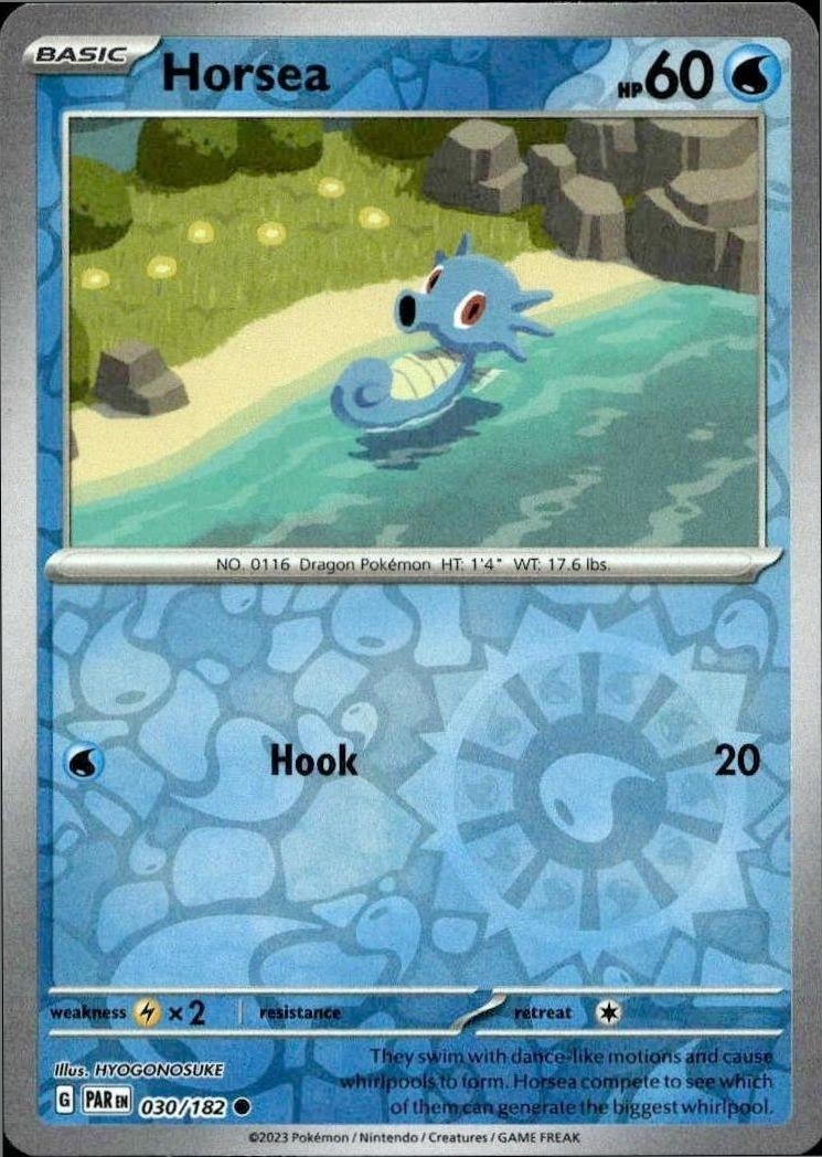 2023 Pokémon Paradox Rift Horsea #030/182 trading card