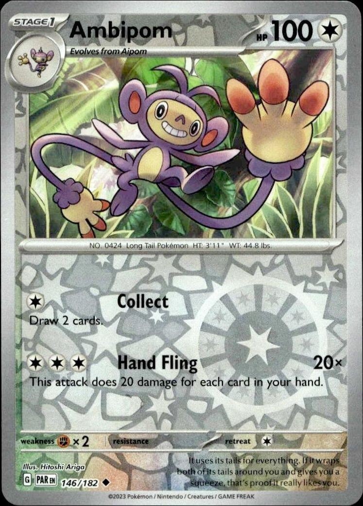 2023 Pokémon Paradox Rift Ambipom #146/182 trading card