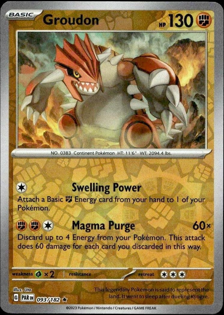2023 Pokémon Paradox Rift Groudon #093/182 trading card
