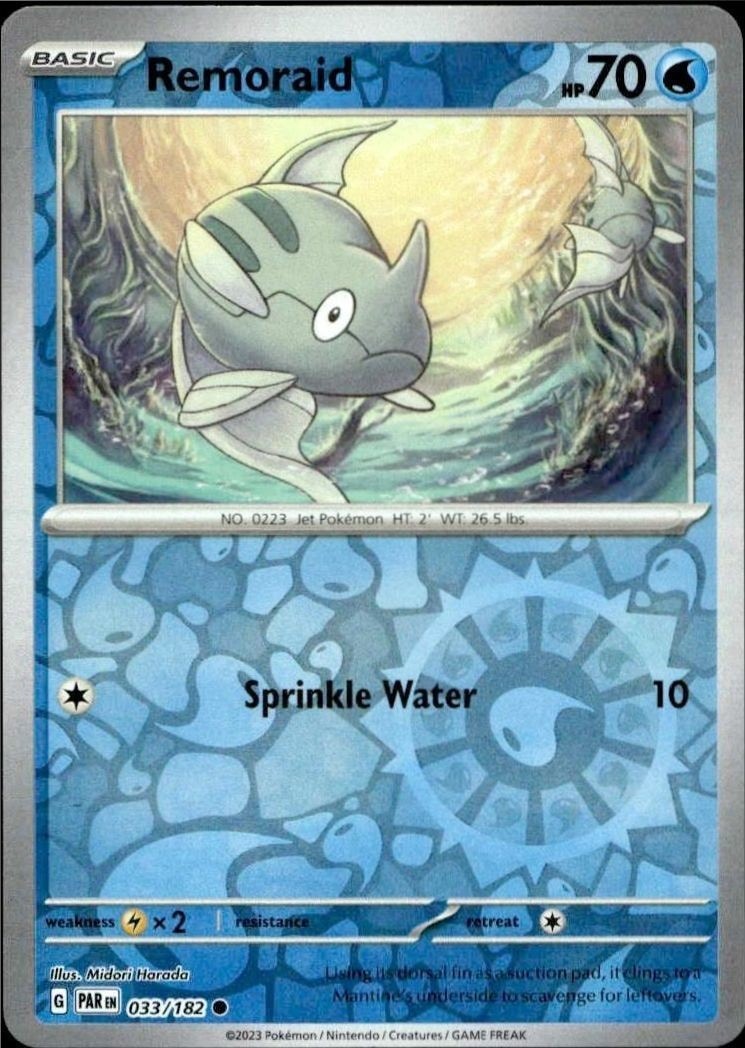 2023 Pokémon Paradox Rift Remoraid #033/182 Pokémon card front