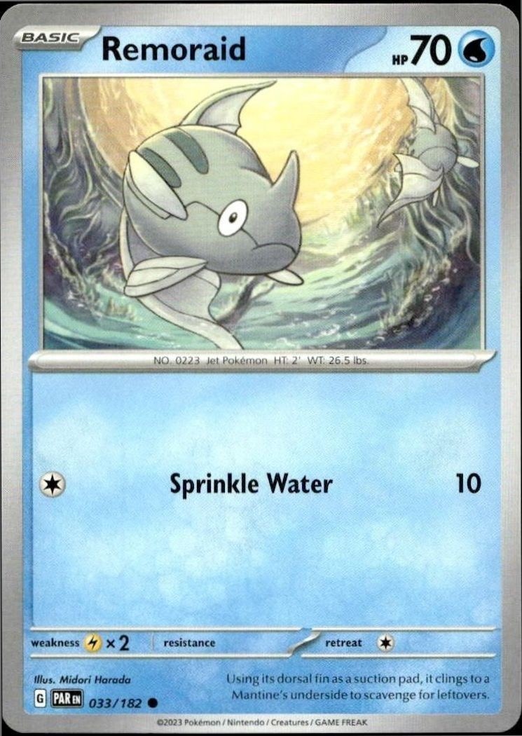 2023 Pokémon Paradox Rift Remoraid #033/182 trading card