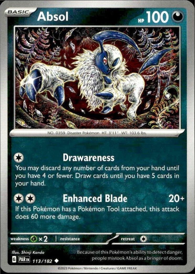 2023 Pokémon Paradox Rift Absol #113/182 trading card