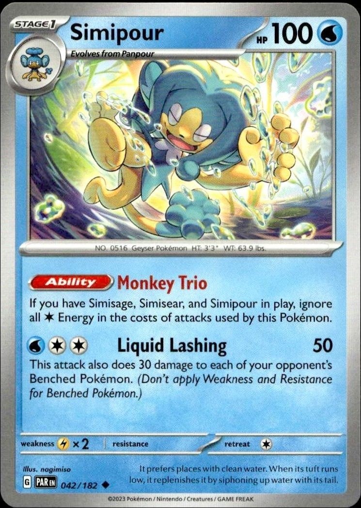 2023 Pokémon Paradox Rift Simipour #042/182 trading card