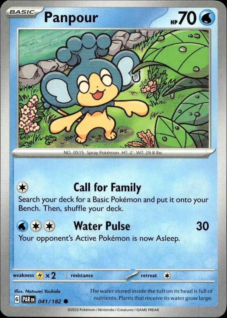 2023 Pokémon Paradox Rift Panpour #041/182 Pokémon card front