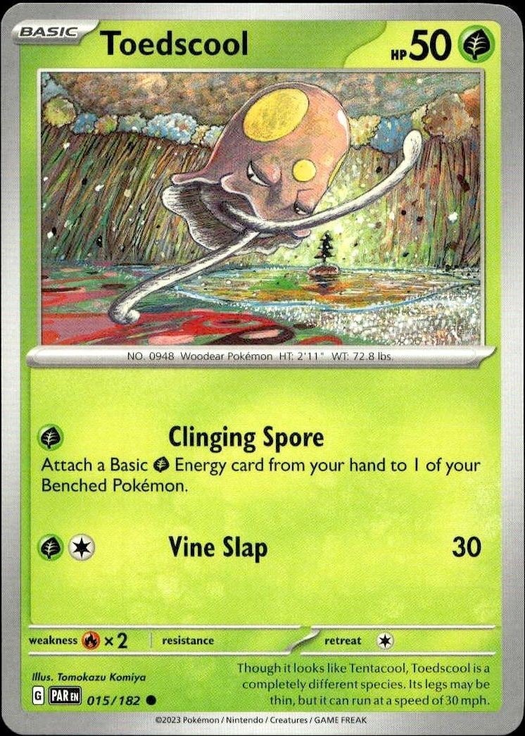 2023 Pokémon Paradox Rift Toedscool #015/182 trading card