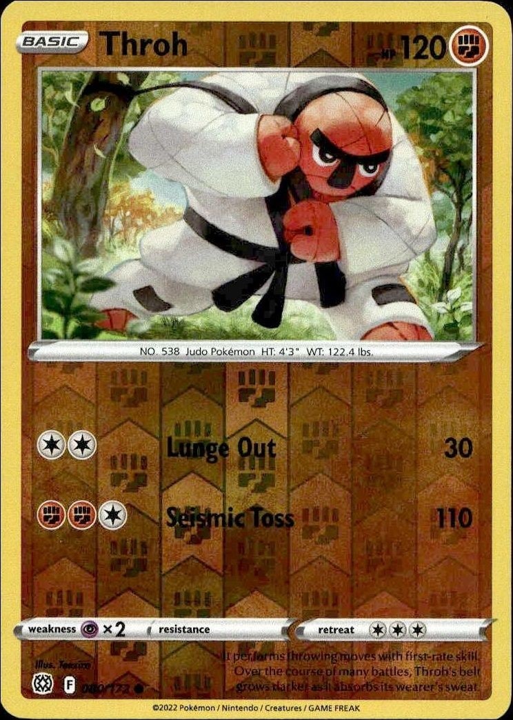 2022 Pokémon Brilliant Stars Throh #080/172 trading card