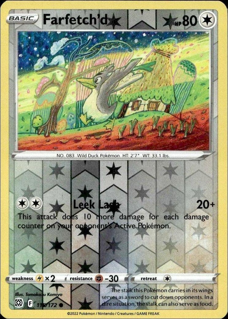 2022 Pokémon Brilliant Stars Farfetch'd #115/172 trading card