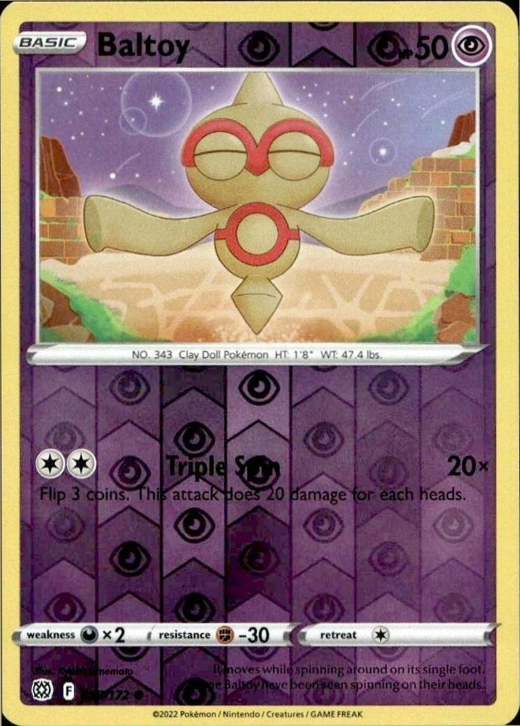 2022 Pokémon Brilliant Stars Baltoy #058/172 trading card
