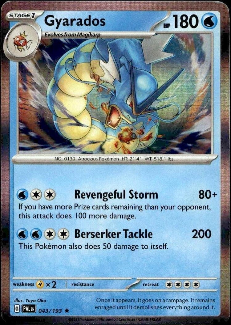 2023 Pokémon Paldea Evolved Gyarados #043/193 trading card