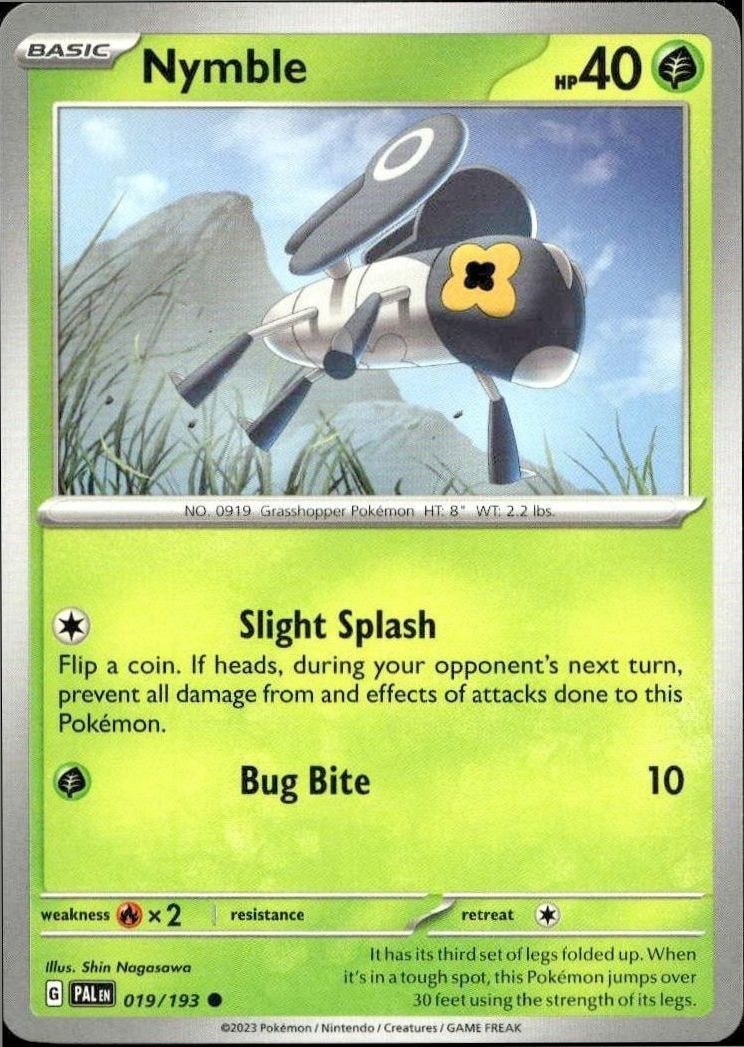 2023 Pokémon Paldea Evolved Nymble #019/193 trading card