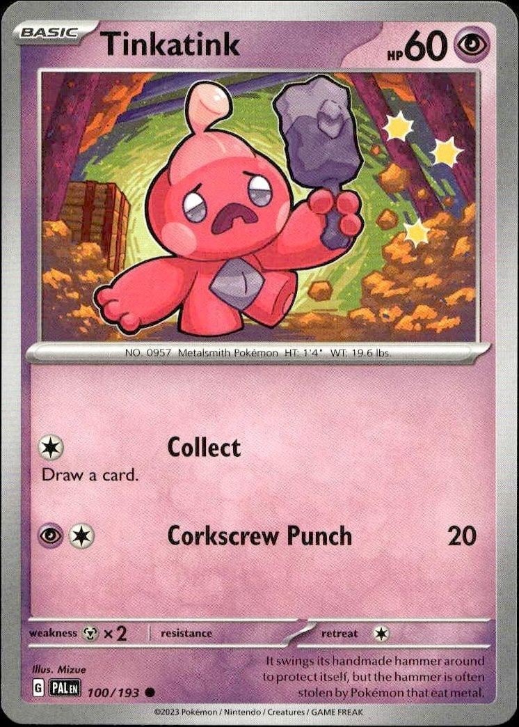 2023 Pokémon Paldea Evolved Tinkatink #100/193 trading card