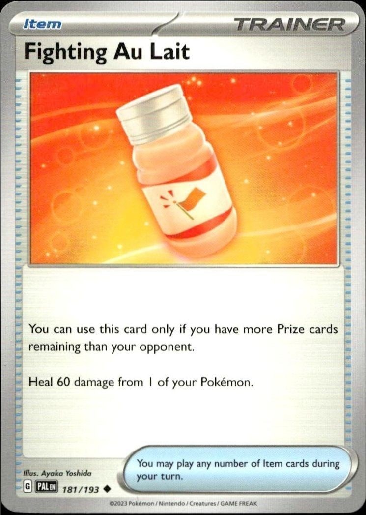 2023 Pokémon Paldea Evolved Fighting Au Lait #181/193 trading card
