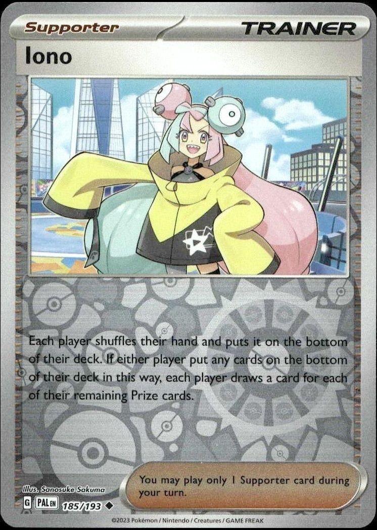 2023 Pokémon Paldea Evolved Iono #185/193 Pokémon card front