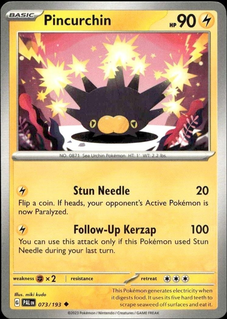2023 Pokémon Paldea Evolved Pincurchin #073/193 Pokémon card front