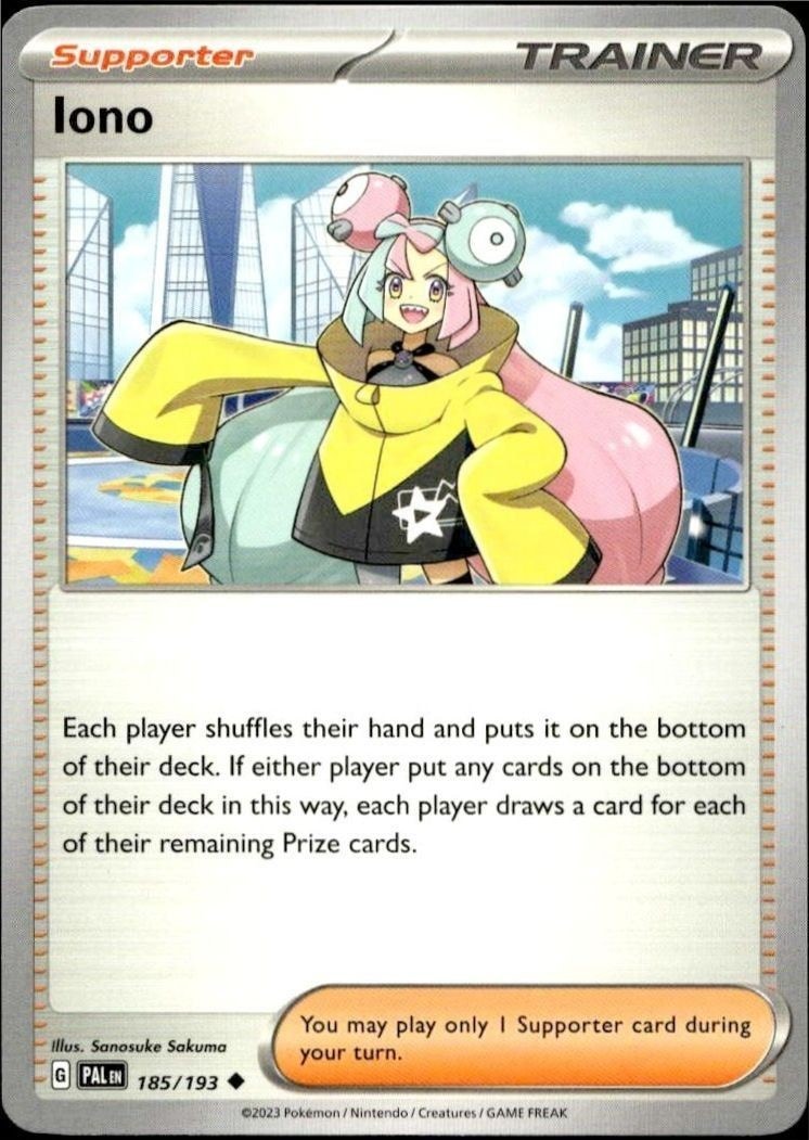 2023 Pokémon Paldea Evolved Iono #185/193 trading card