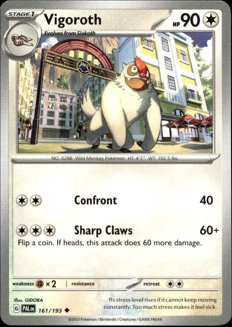 2023 Pokémon Paldea Evolved Vigoroth #161/193 trading card