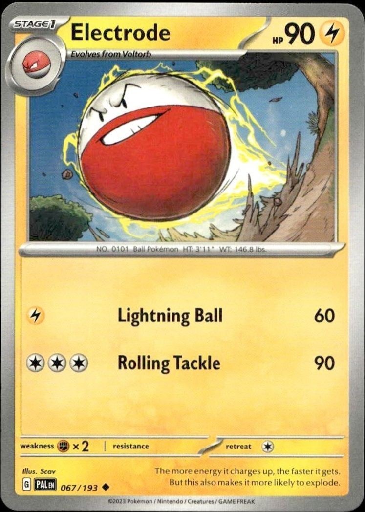 2023 Pokémon Paldea Evolved Electrode #067/193 trading card