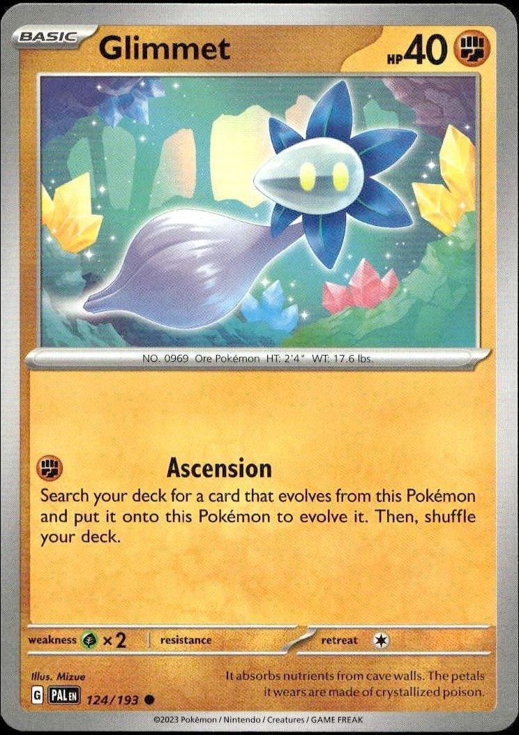 2023 Pokémon Paldea Evolved Glimmet #124/193 trading card