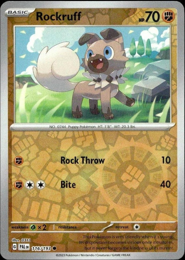 2023 Pokémon Paldea Evolved Rockruff #116/193 trading card
