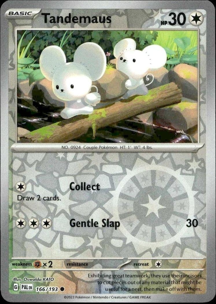 2023 Pokémon Paldea Evolved Tandemaus #166/193 trading card