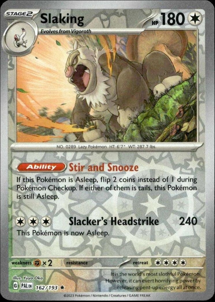 2023 Pokémon Paldea Evolved Slaking #162/193 Pokémon card front