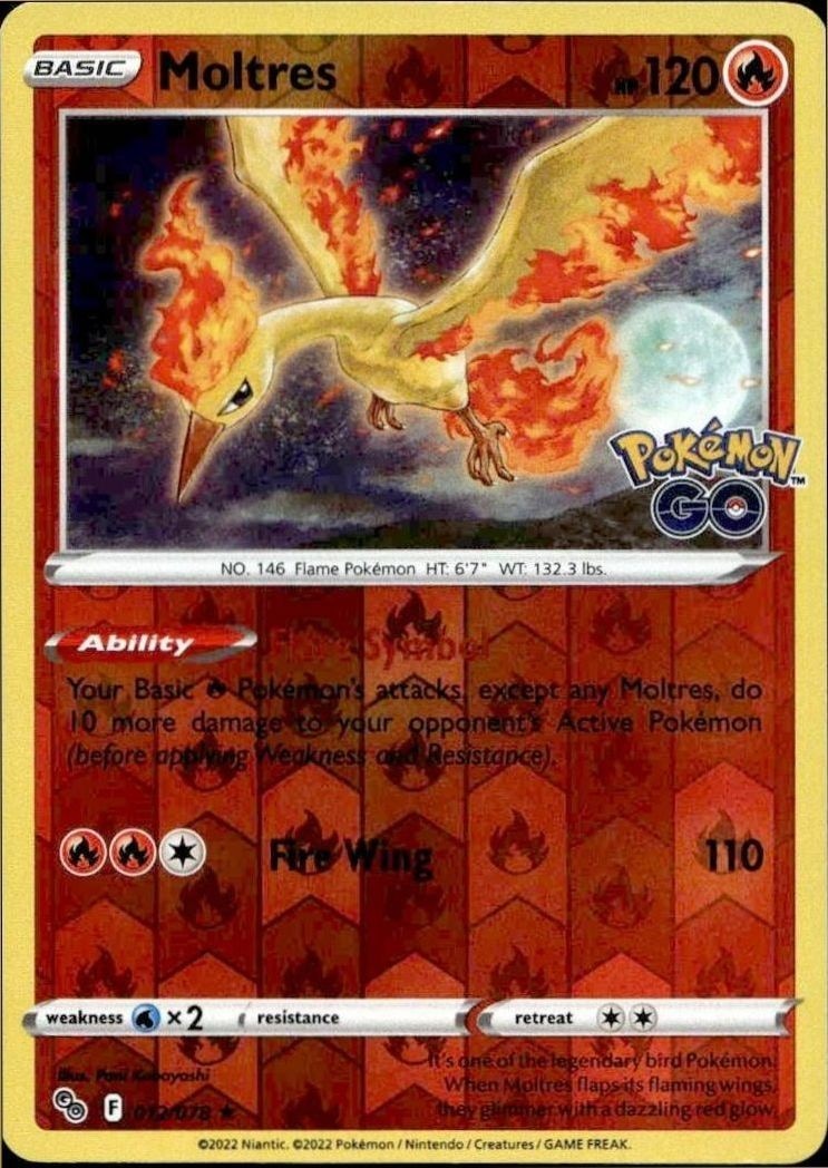 2022 pokemon Pokémon GO Moltres #012/078