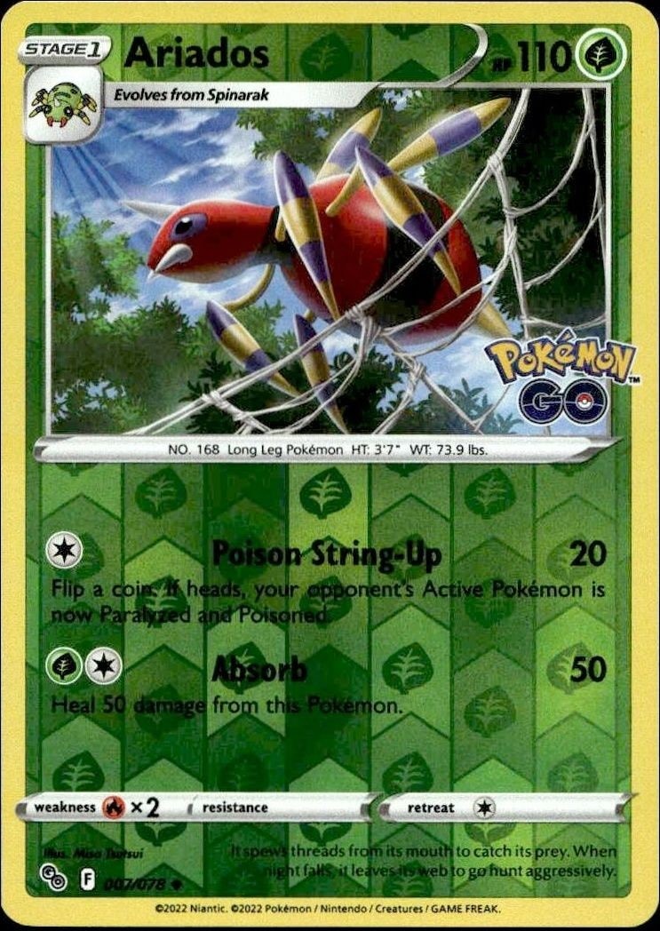 2022 Pokémon Go Ariados #007/078 Pokémon card front