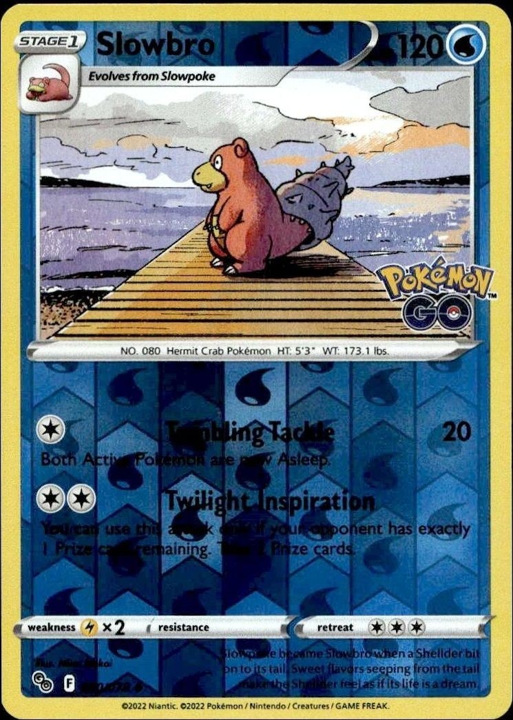 2022 Pokémon Go Slowbro #020/078 Pokémon card front