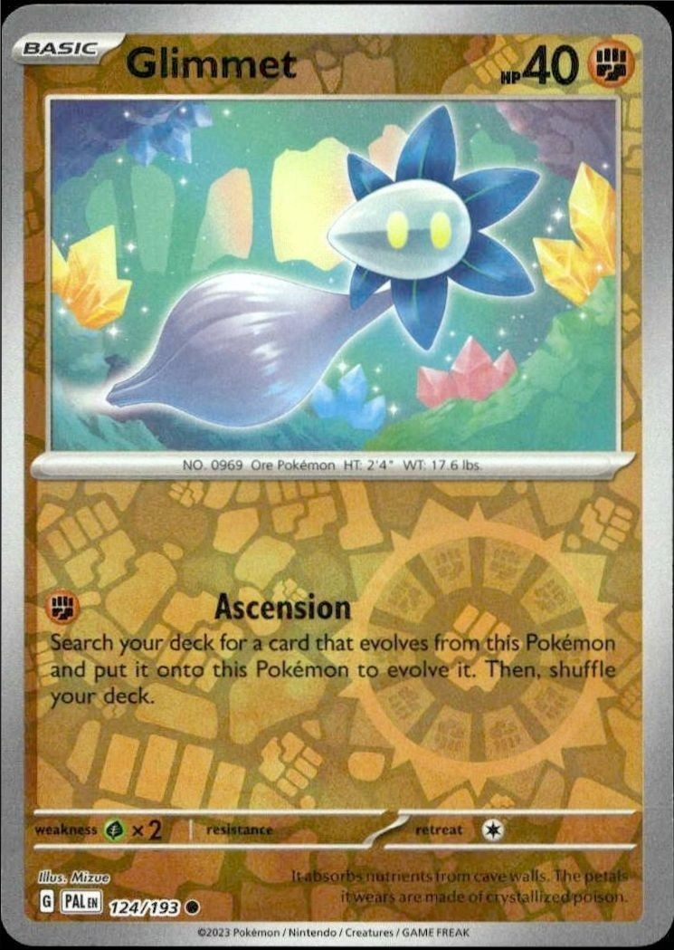 2023 Pokémon Paldea Evolved Glimmet #124/193 trading card