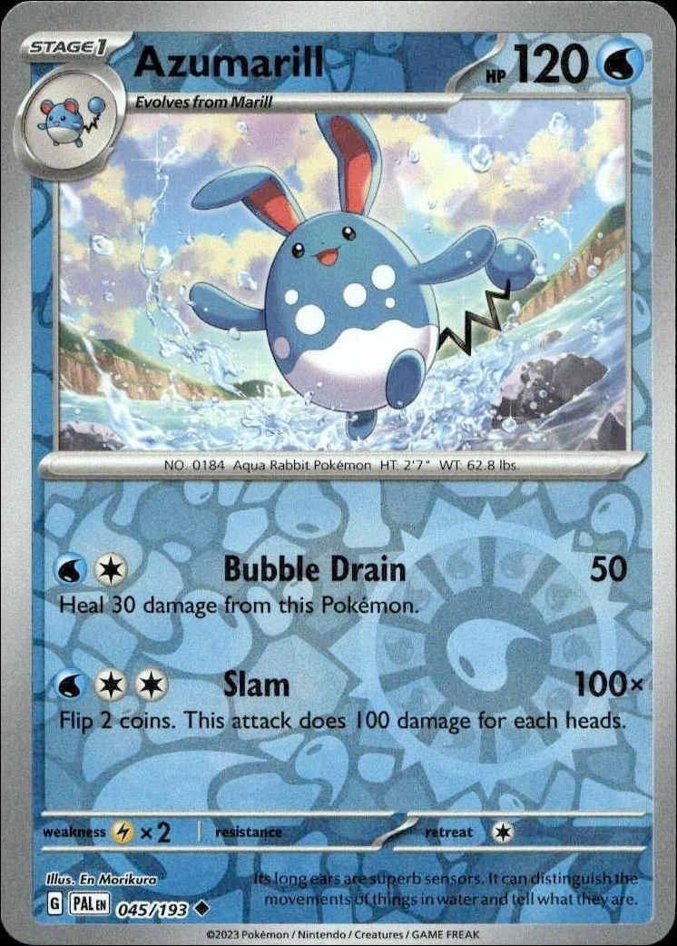 2023 Pokémon Paldea Evolved Azumarill #045/193 trading card