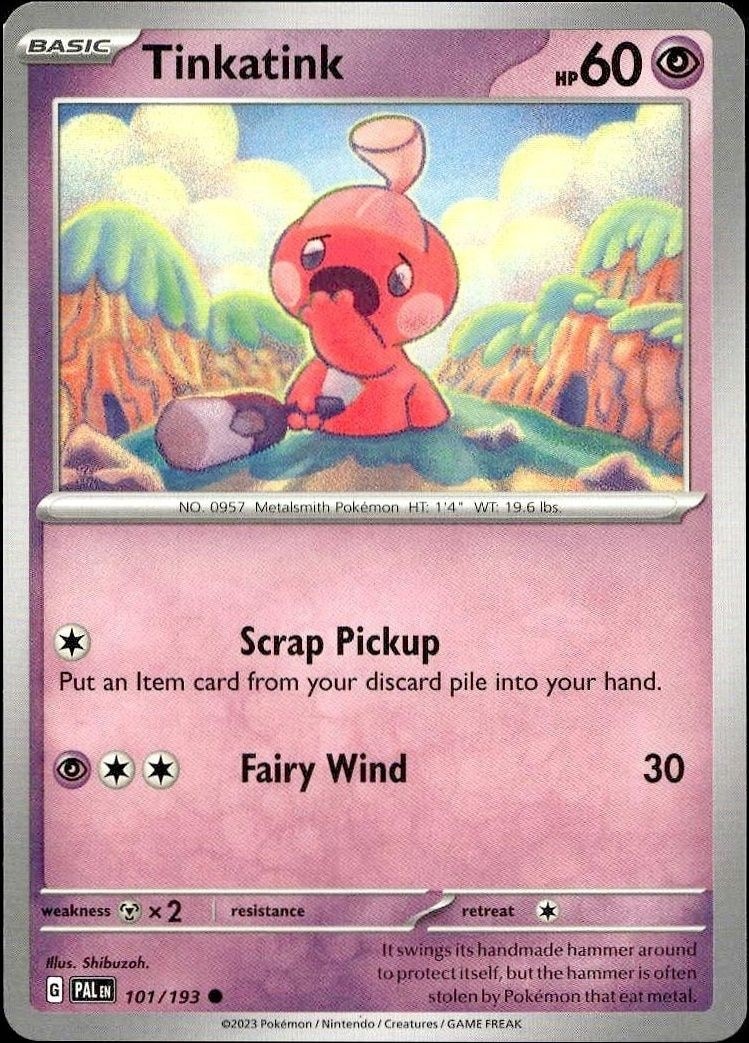 2023 Pokémon Paldea Evolved Tinkatink #101/193 Pokémon card front