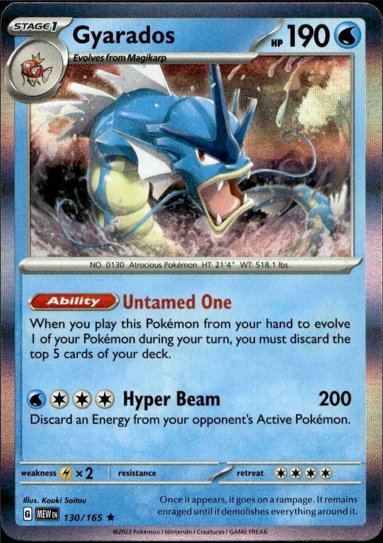 2023 pokemon 151 Gyarados #130/165