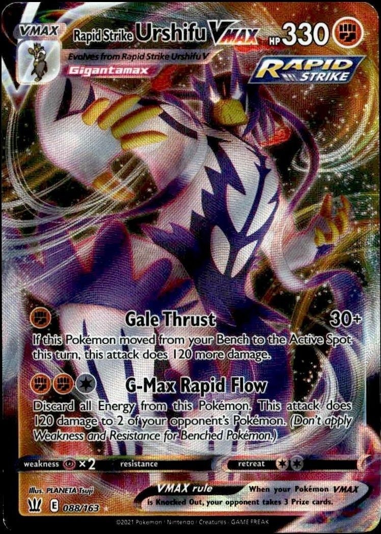 2021 Pokémon Battle Styles Rapid Strike Urshifu VMAX #088/163 trading card