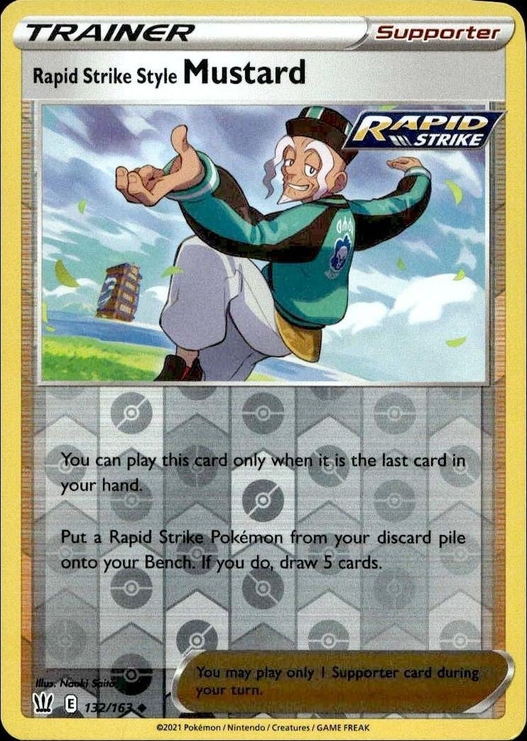2021 Pokémon Battle Styles Rapid Strike Style Mustard #132/163 Pokémon card front