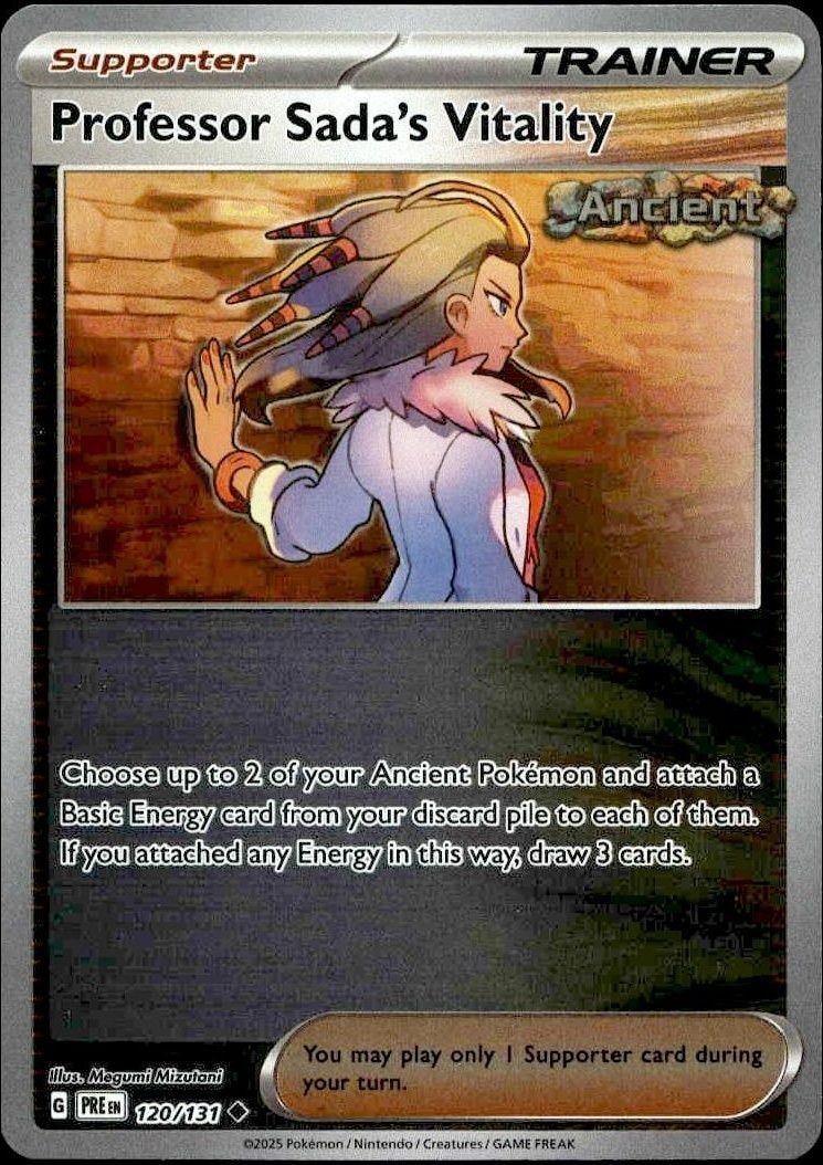 2025 Pokémon Prismatic Evolutions Professor Sada's Vitality #120/131 trading card