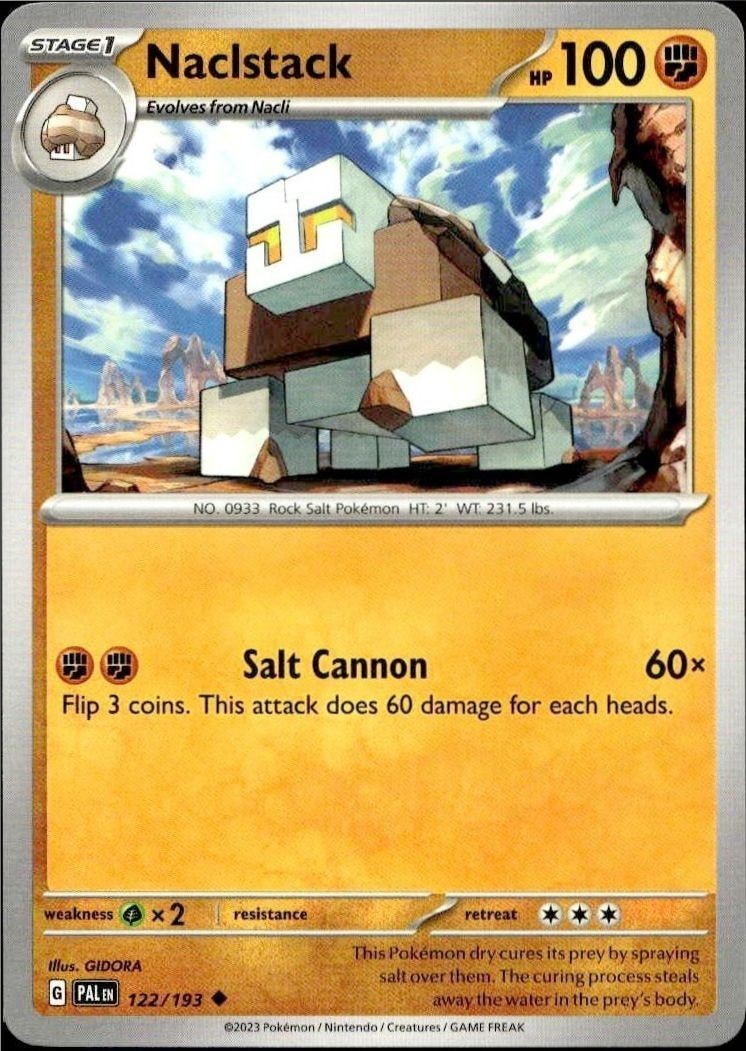 2023 Pokémon Paldea Evolved Naclstack #122/193 trading card