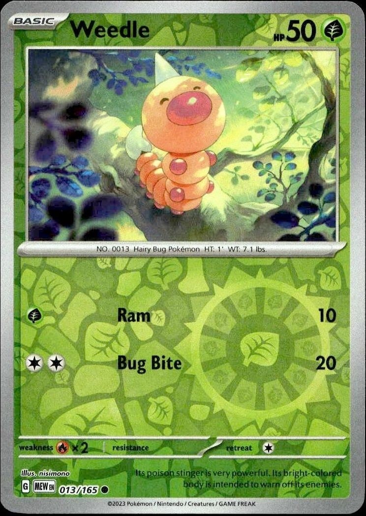 2023 Pokémon 151 Weedle #013/165 trading card