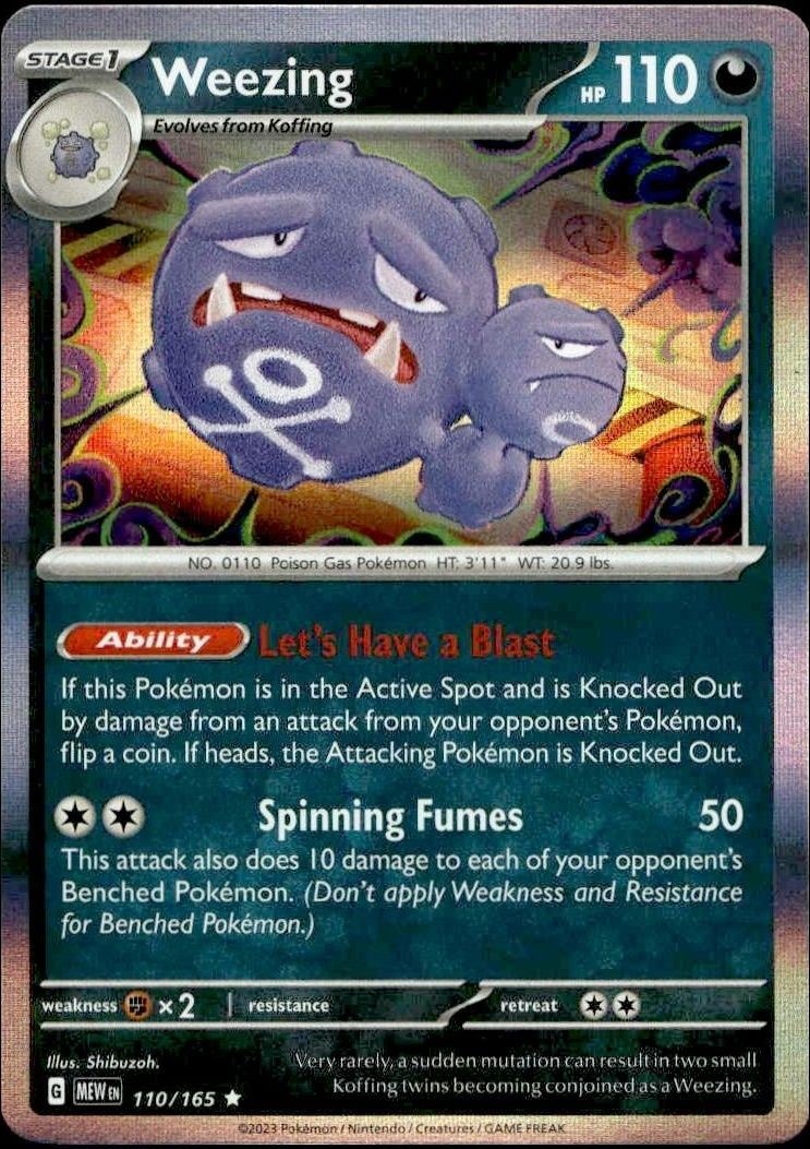 2023 Pokémon 151 Weezing #110/165 trading card