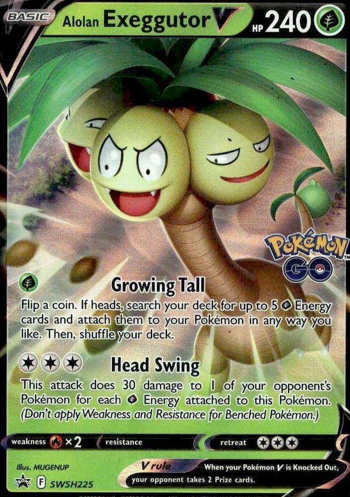 2019 Pokémon SWSH Black Star Promos Alolan Exeggutor V #SWSH225 trading card