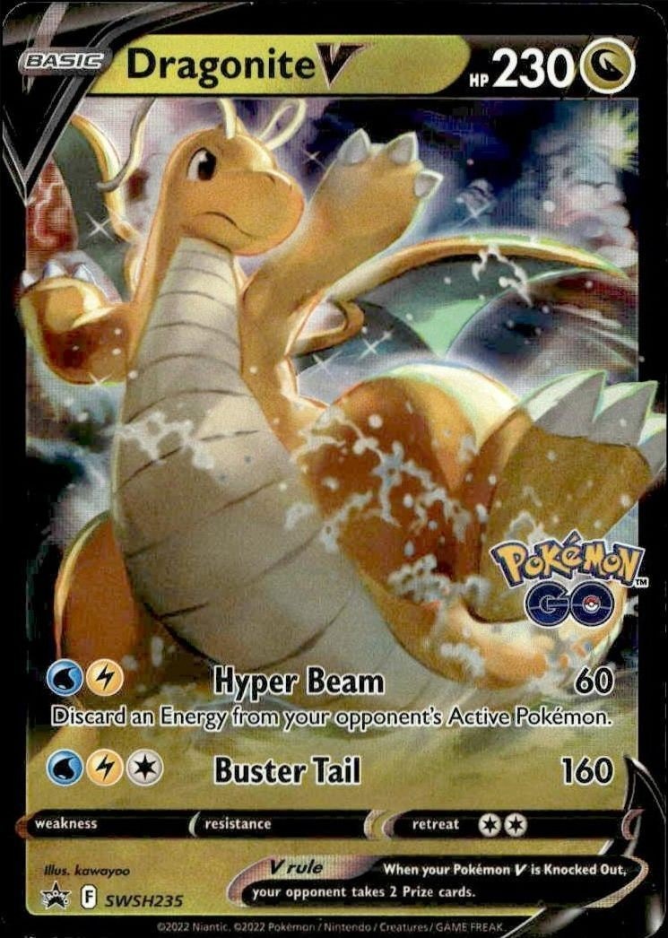 2022 Pokémon Black Star Promos Dragonite V #SWSH235 Pokémon card front