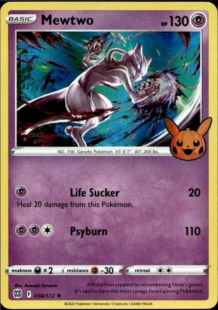 2022 Pokémon Brilliant Stars Mewtwo #056/172 trading card
