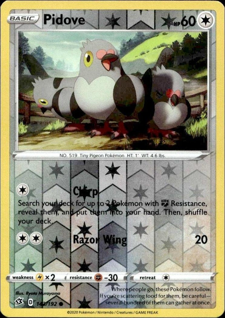 2020 Pokémon Rebel Clash Pidove #143/192 Pokémon card front