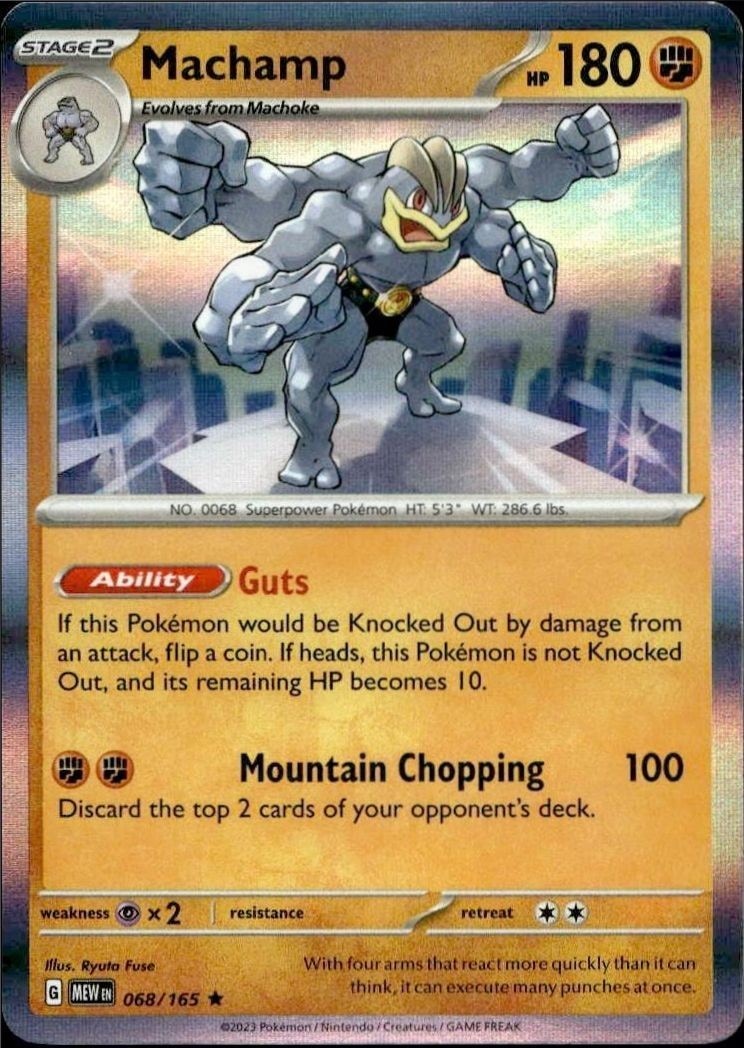 2023 Pokémon 151 Machamp #068/165 trading card