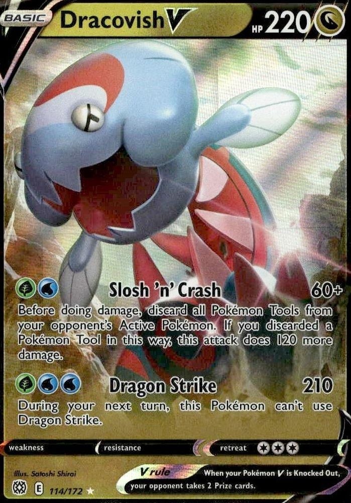 2022 Pokémon Brilliant Stars Dracovish V #114/172 trading card