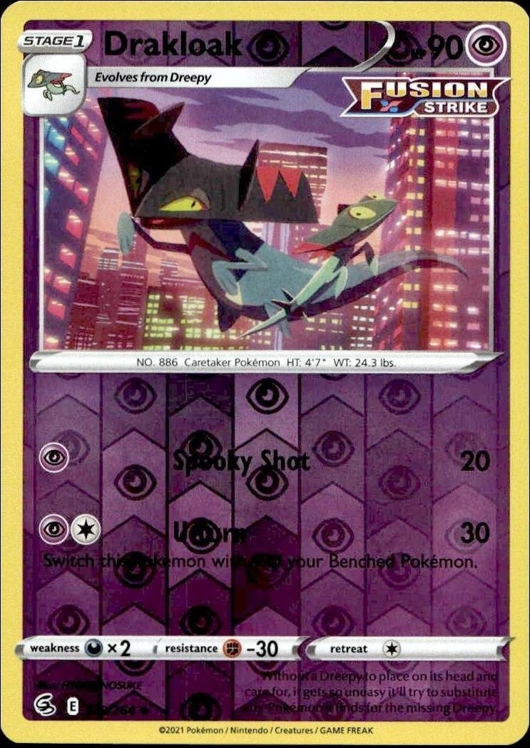 2021 Pokémon Fusion Strike Drakloak #129/264 trading card