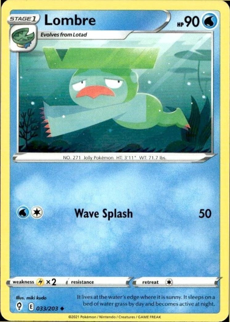 2021 Pokémon Evolving Skies Lombre #033/203 Pokémon card front