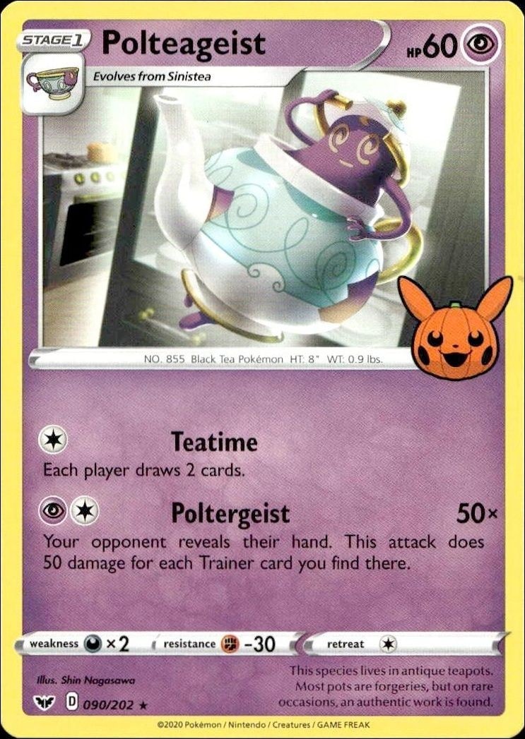 2020 Pokémon Sword & Shield Polteageist #090/202 trading card
