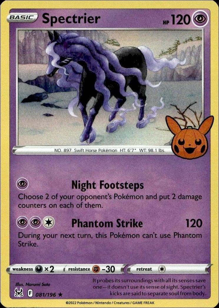 2022 Pokémon Lost Origin Spectrier #081/196 trading card