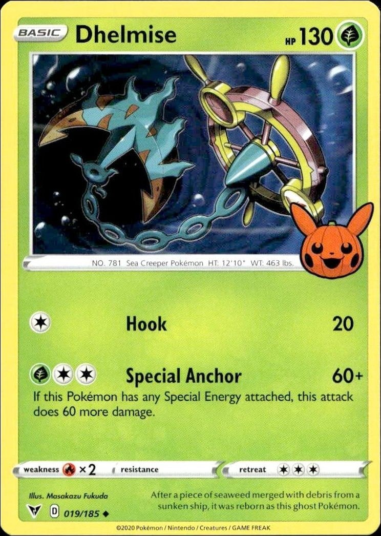 2020 Pokémon Vivid Voltage Dhelmise #019/185 trading card