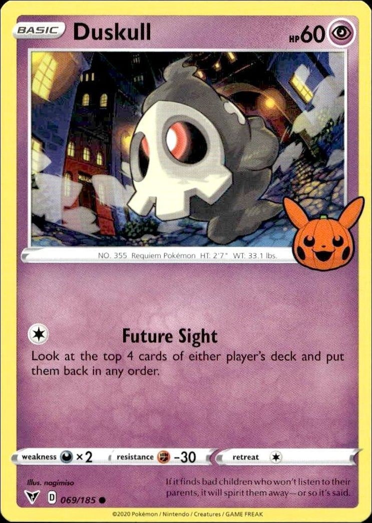 2020 Pokémon Vivid Voltage Duskull #069/185 trading card